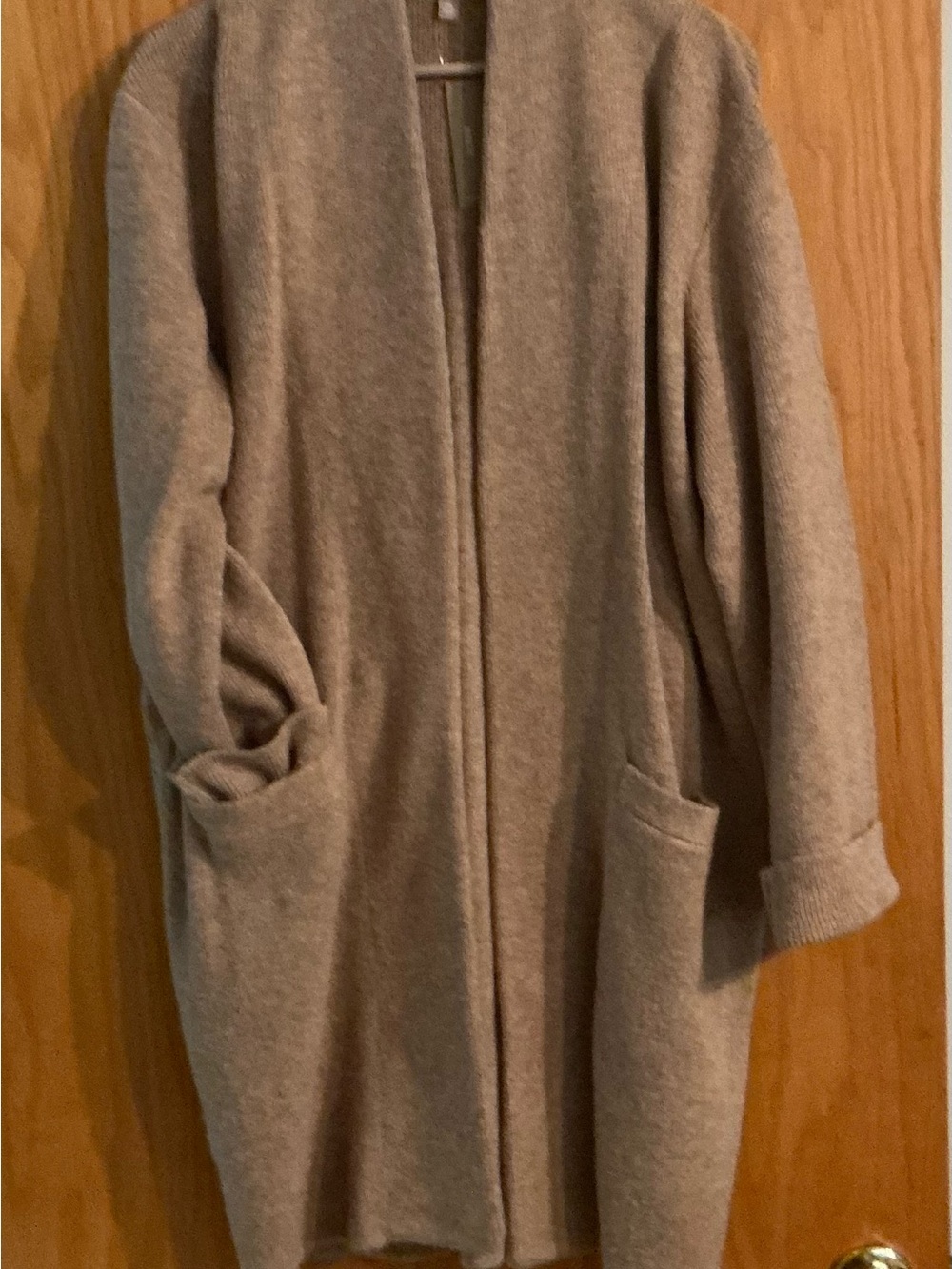 J. Crew Beige Open-Front Long Coatigan